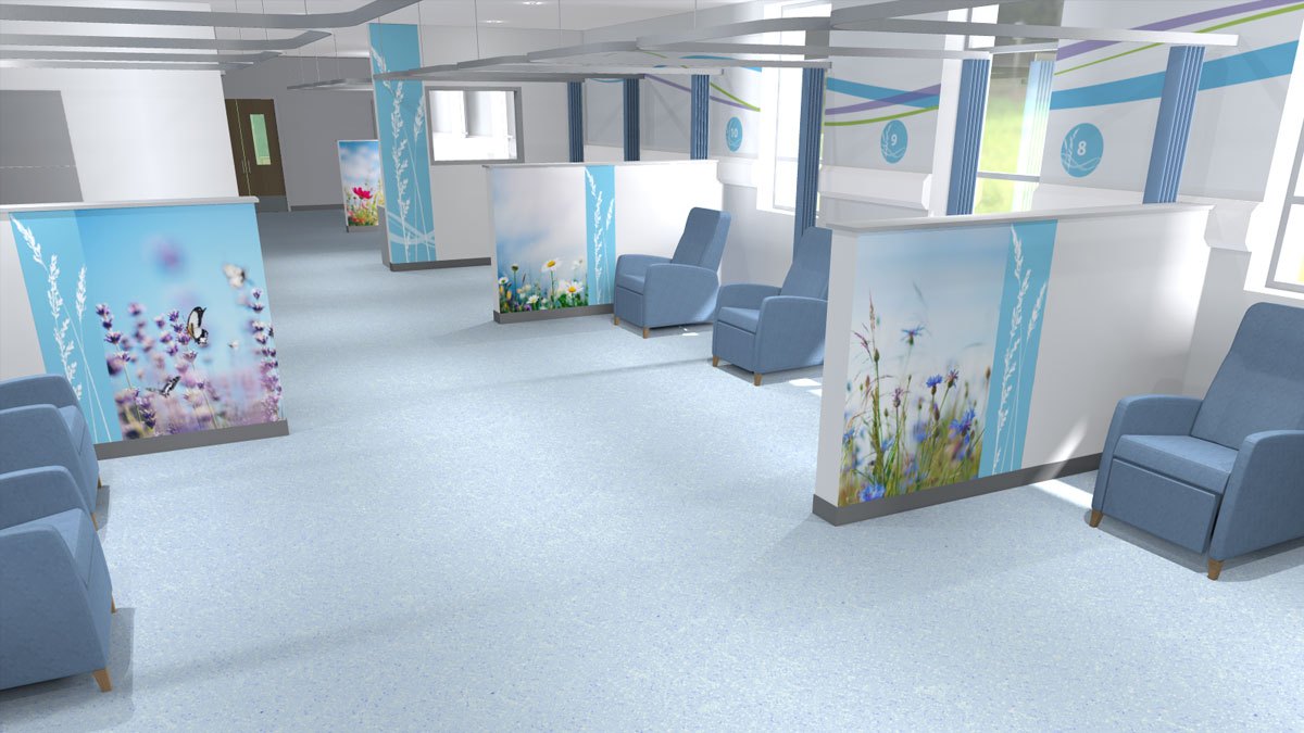 Artist impression of the new Oncology Treatment Suite at QEHB